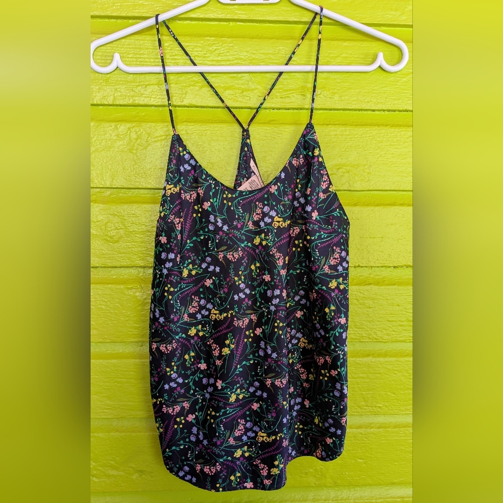 Victoria's Secret Black Floral Racerback Cami